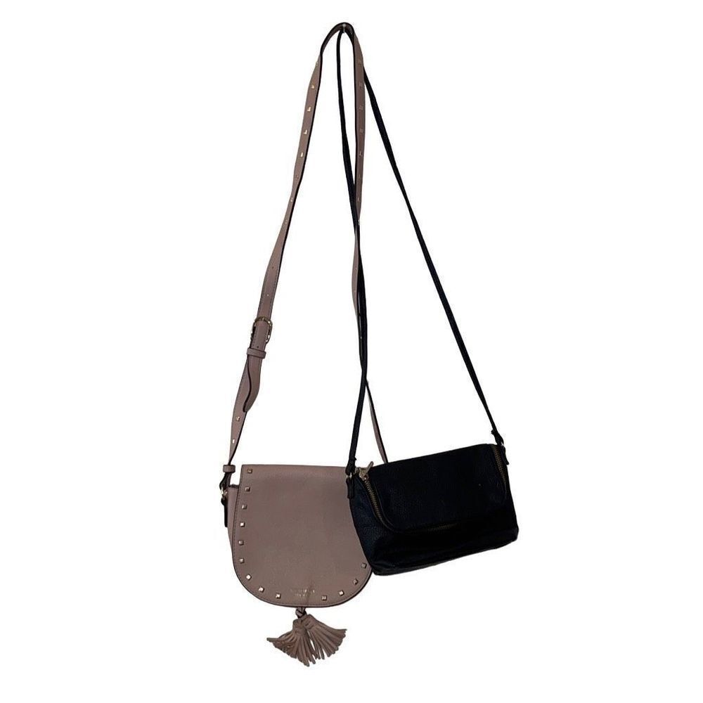 PINK AND H&M Womens Crossbody Bag Purse Shoulder 2 Pc Bundle Black Pink‎ Small